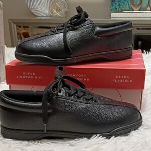 New Easy Spirit AP1 Womens Black Leather Oxford SZ 7W